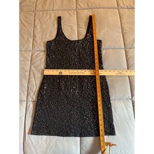 Express black dream weight cotton scoop‎ neck sequin dress size extra small ￼